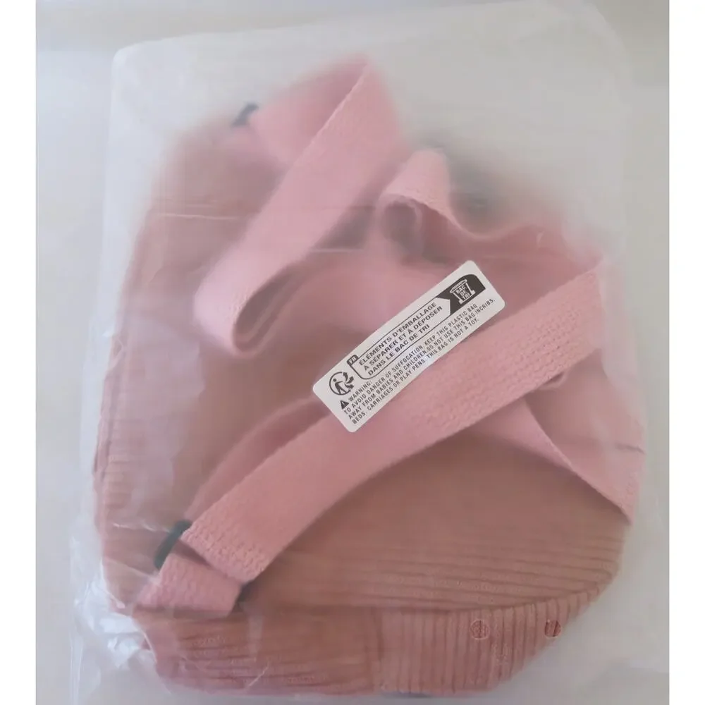 Mini Backpack NWT Purse Women Girls Corduroy Zipper Pink Casual School Everyday